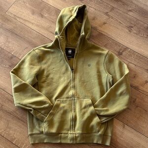G-Star Raw Full Zip Hoodie Olive Green size L